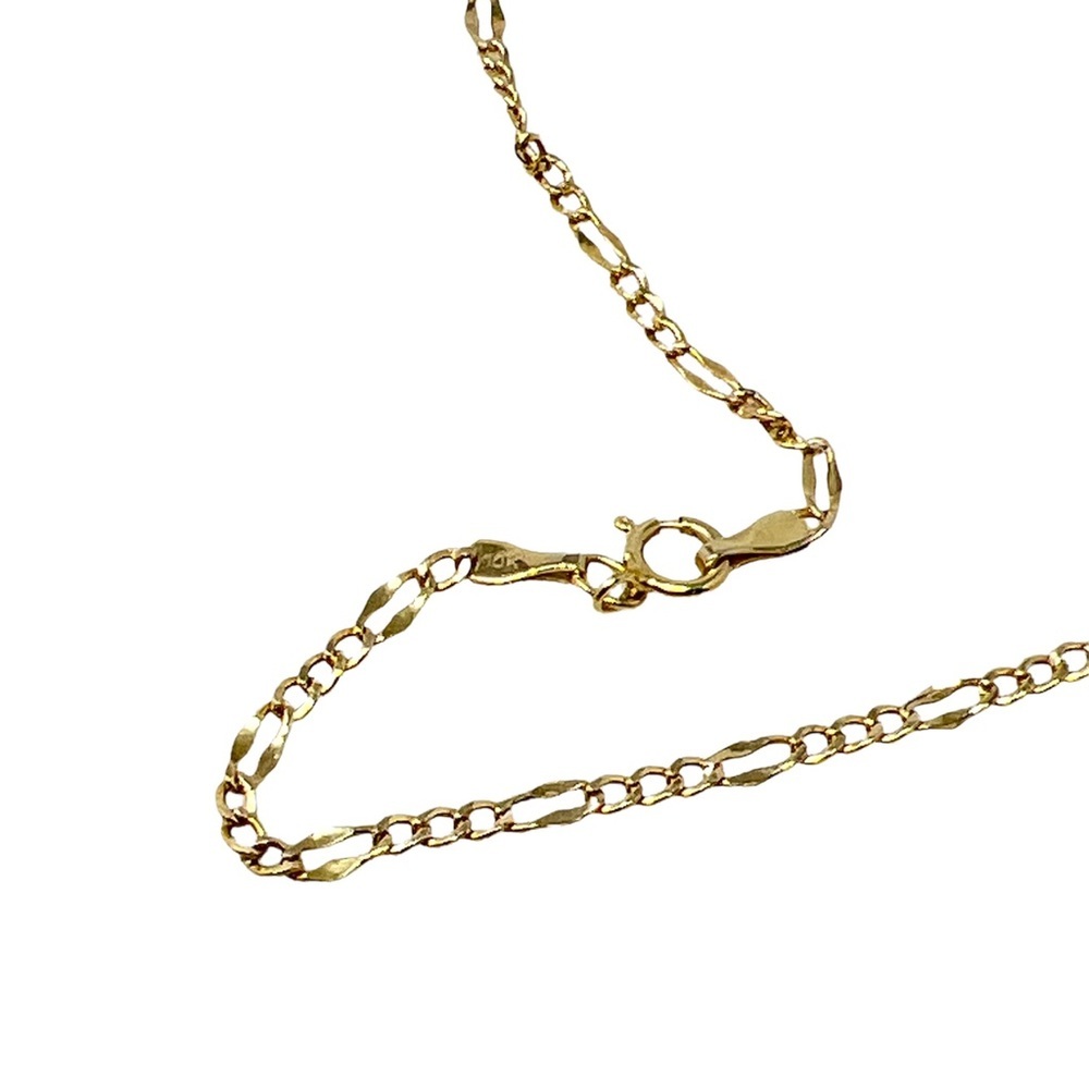 10k Yellow Gold High Polish Lite Flat Figaro Anklet 9in - Picture 2 of 3